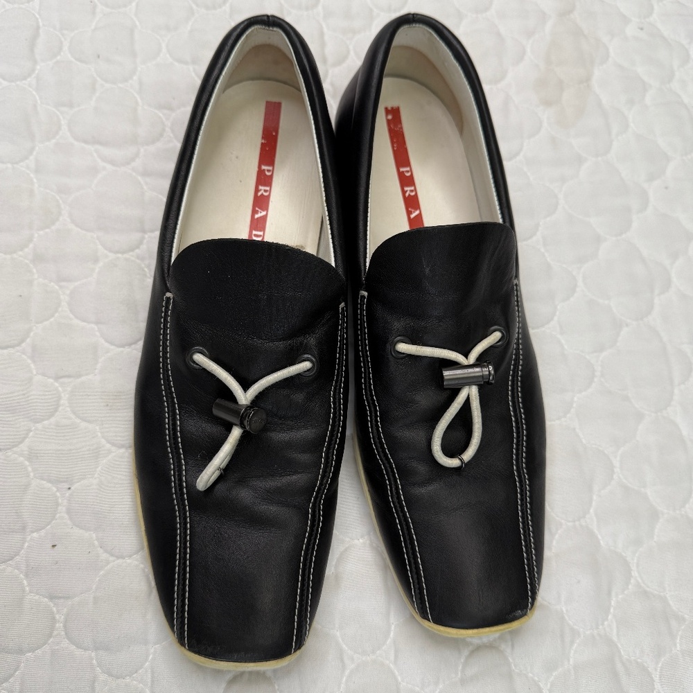 Prada‎ Leather Flats Made in Italy Size 37.5 - Picture 2 of 8